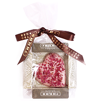 Изображение: отличный товар Марципановое сердце в малиновом шоколаде "Унция"