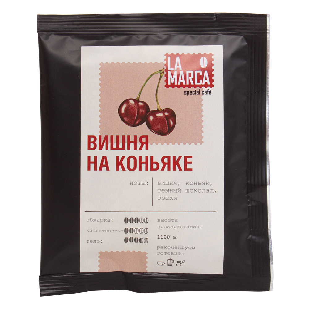 Изображение: отличный товар Вишня на коньяке Дрип-кофе La Marca, н-р 6 шт