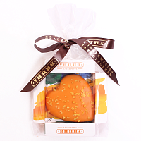 Изображение: отличный товар Марципановое сердце в апельсиновом шоколаде "Унция"