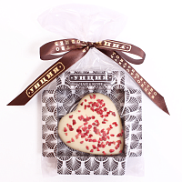 Изображение: отличный товар Марципановое сердце в белом шоколаде "Унция"