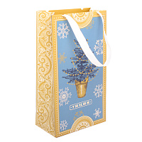 Изображение: отличный товар Пакет подарочный "Голубая елка" 12*21*6